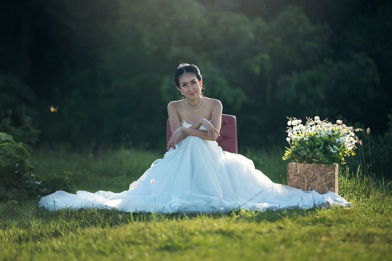Bride in a fairy-tale gown